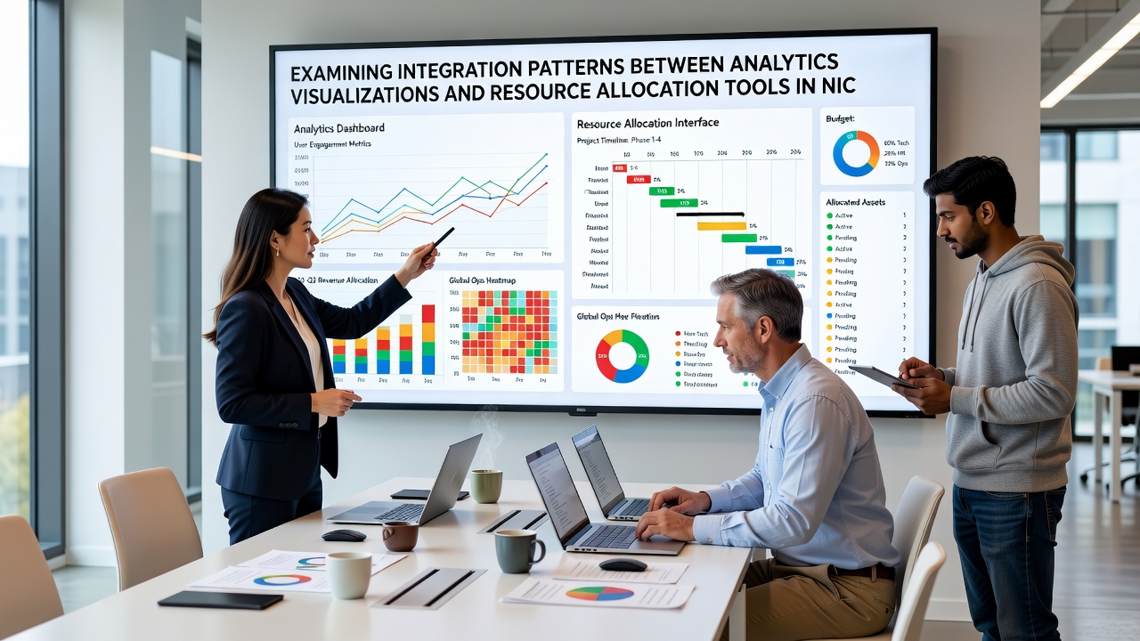 Resource allocation dashboard displaying real-time adjustments based on analytics visualizations in a niche digital community